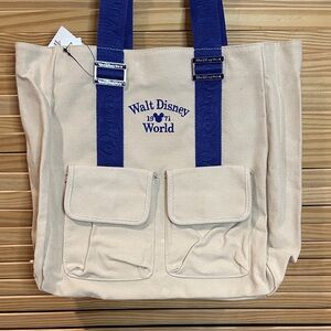 Vintage Disney Canvas Tote with Blue Straps
